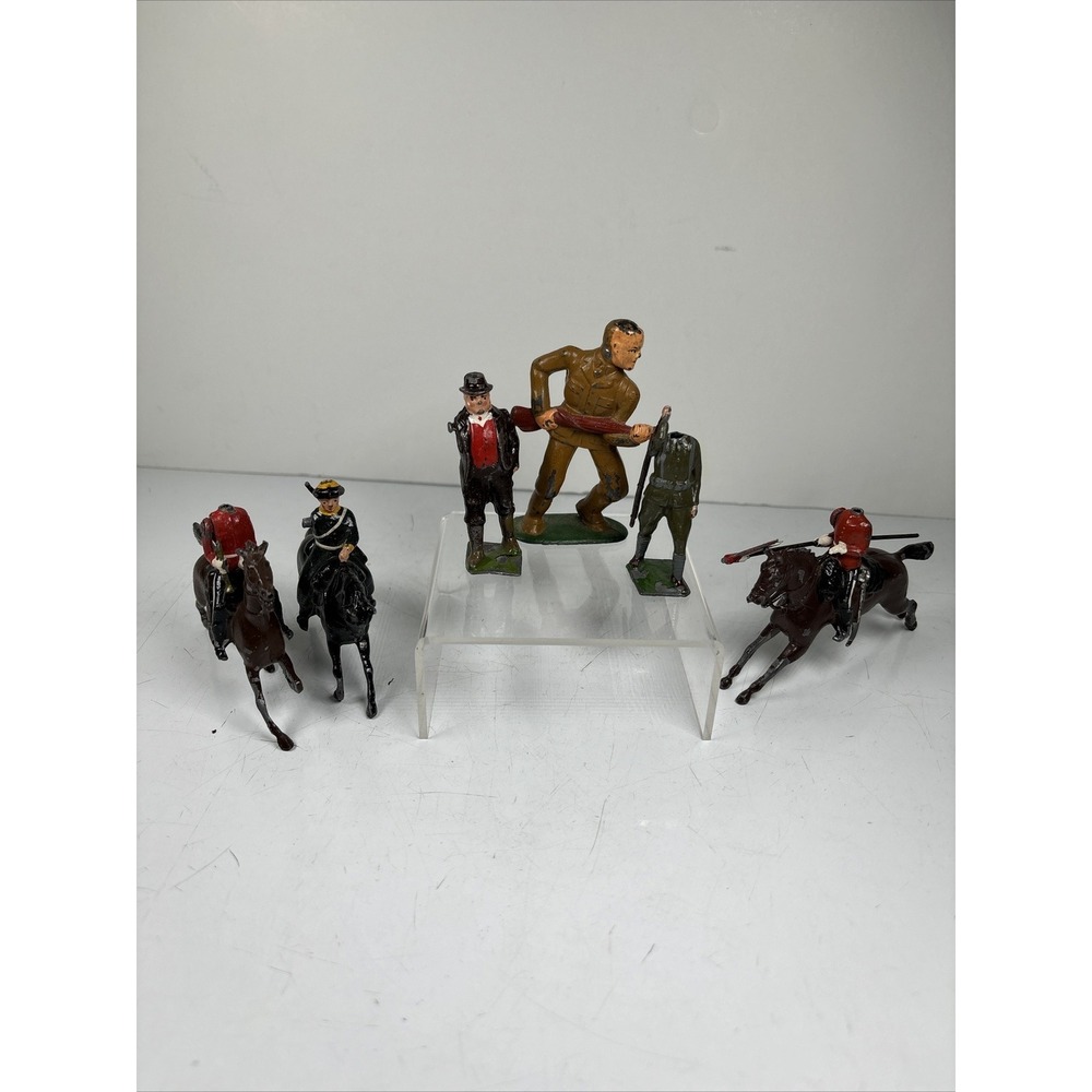 Lot Of 6 Vintage Metal‎ Miniature Figures Horse Soldiers Civil War Parts Only